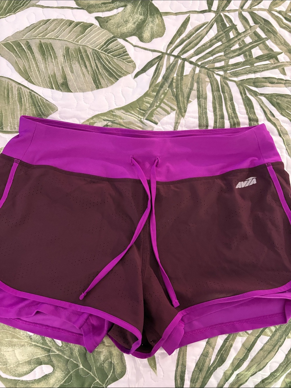 Avia Women's Two-Tone Purple Athletic Shorts